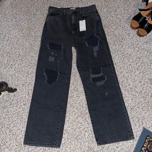 Destroyed 90s Fit Jeans Forever 21 Washed Black NWT